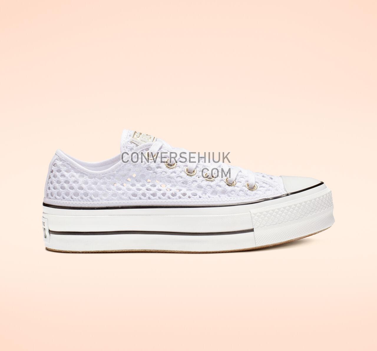 Converse Chuck Taylor All Star Crochet Platform Low Top White/White/Black 564873C Shoes