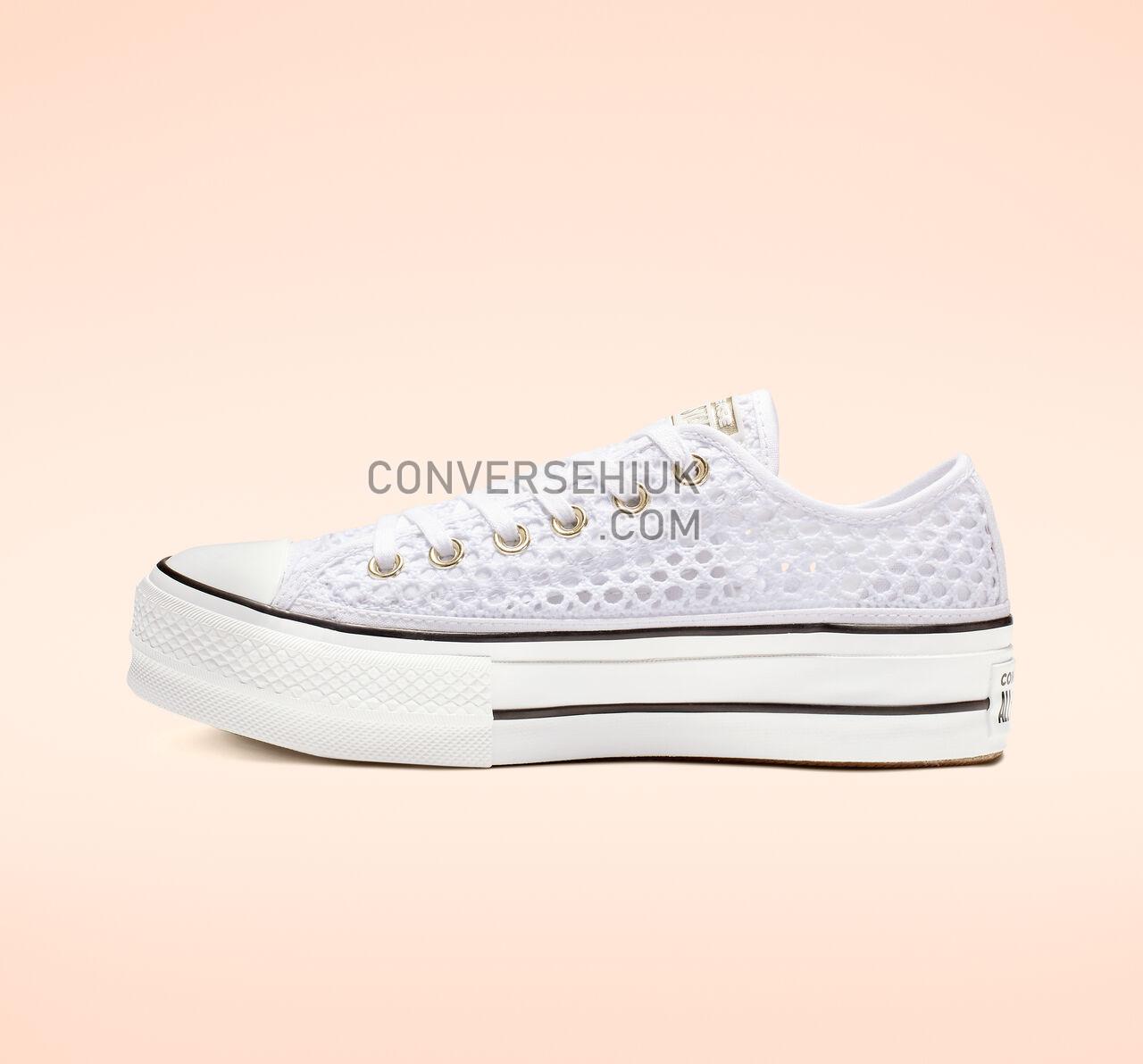 Converse Chuck Taylor All Star Crochet Platform Low Top White/White/Black 564873C Shoes