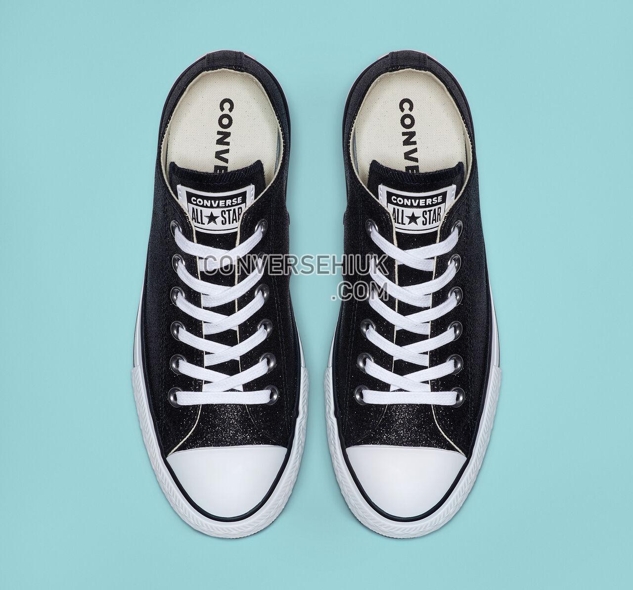 Converse Chuck Taylor All Star Shiny Metal Platform Low Top Black/Black/White 564877C Shoes