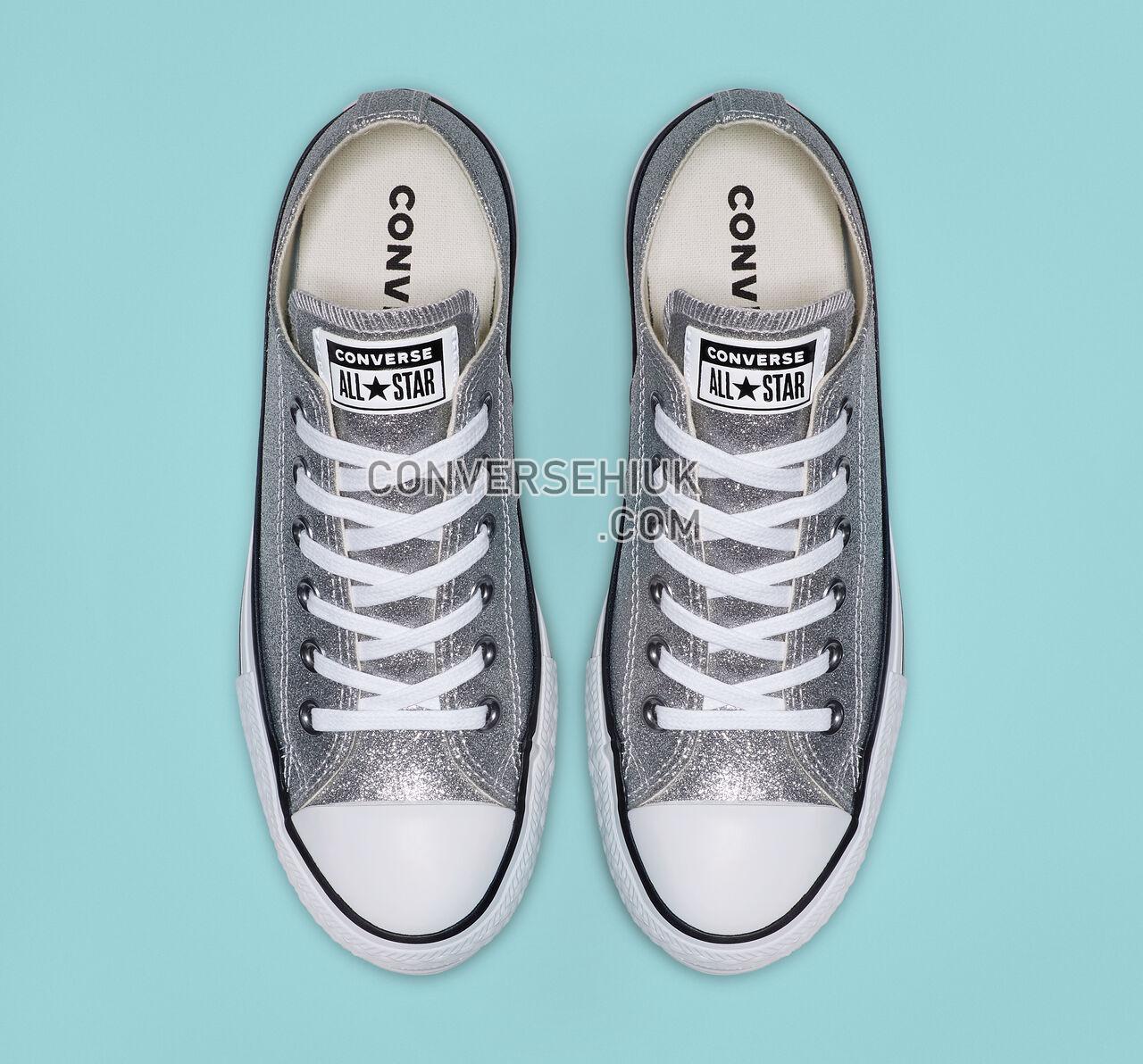 Converse Chuck Taylor All Star Shiny Metal Platform Low Top Silver/Wolf Grey/White 564878C Shoes