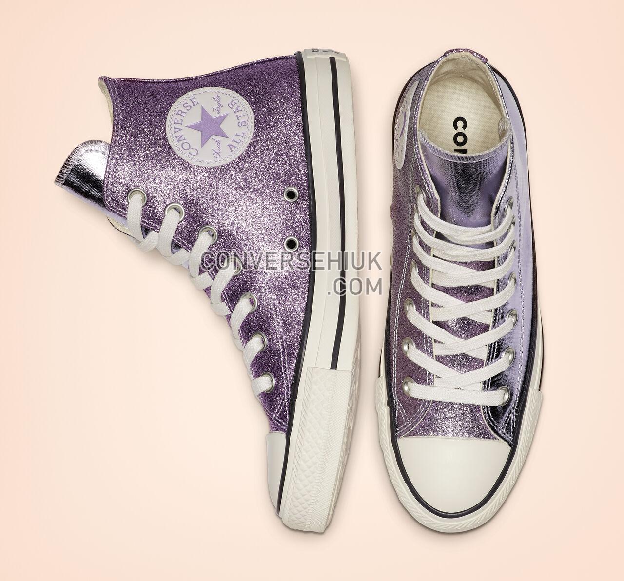 Converse Chuck Taylor All Star Shiny Metal High Top Oxygen Purple/Egret/Black 564852C Shoes