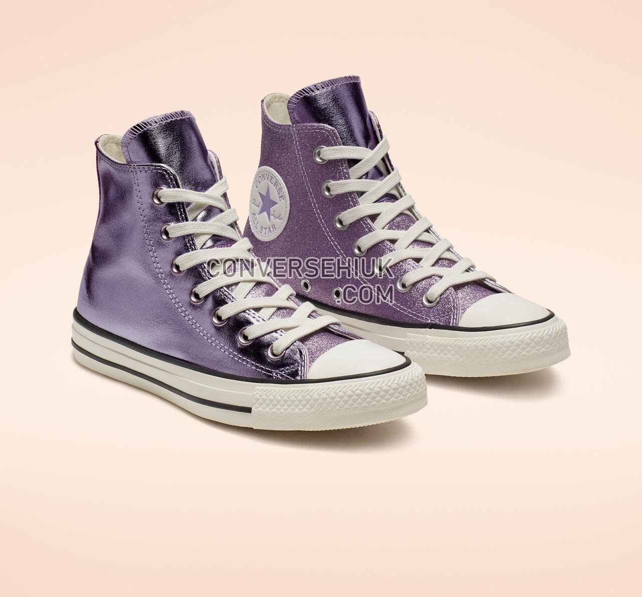 Converse Chuck Taylor All Star Shiny Metal High Top Oxygen Purple/Egret/Black 564852C Shoes