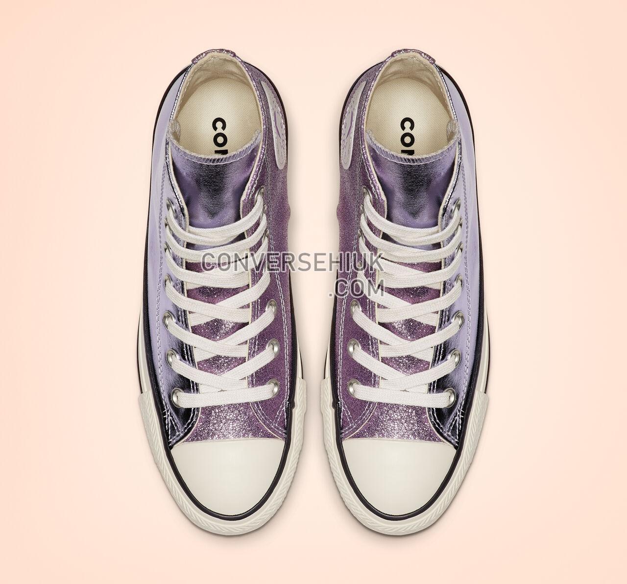 Converse Chuck Taylor All Star Shiny Metal High Top Oxygen Purple/Egret/Black 564852C Shoes