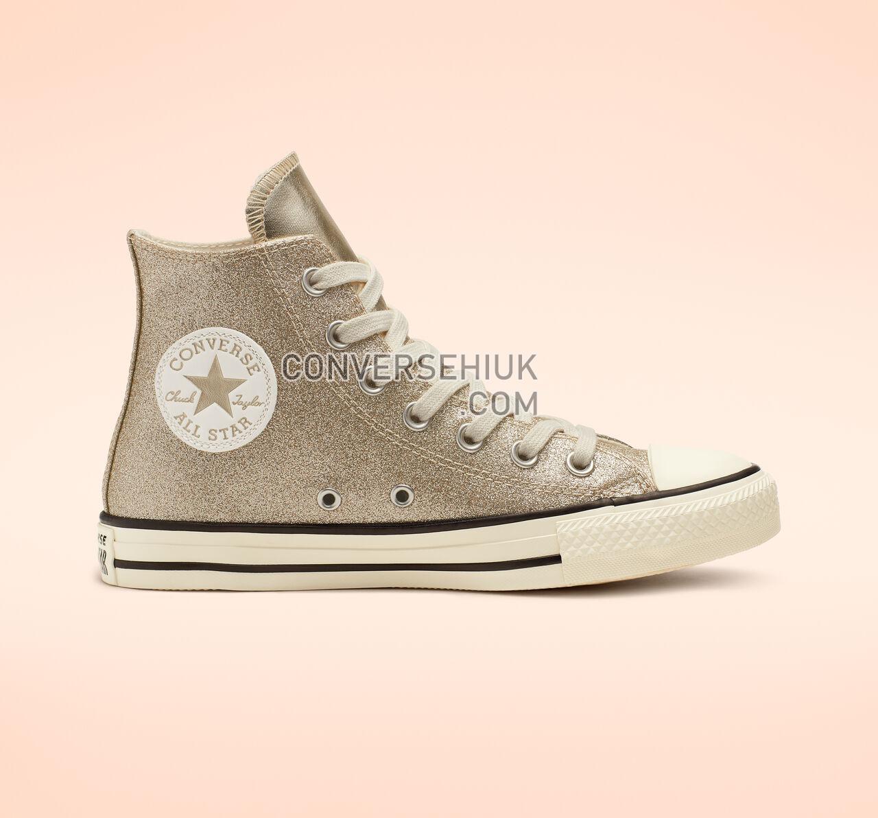 Converse Chuck Taylor All Star Shiny Metal High Top Light Gold/Egret/Black 564851C Shoes