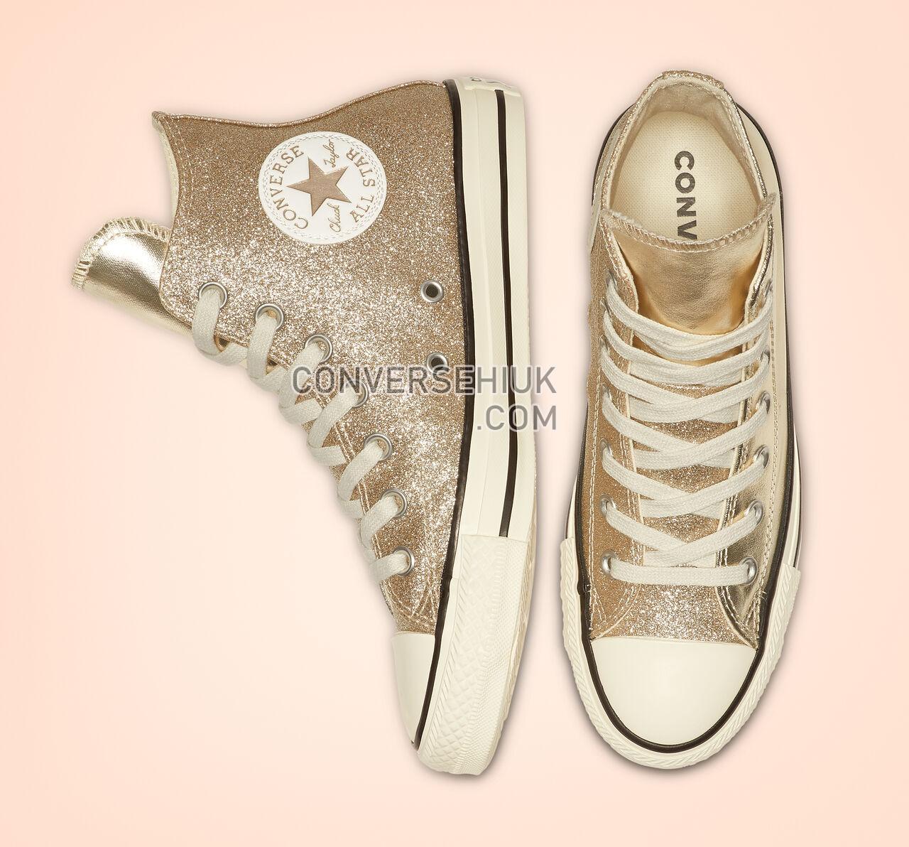 Converse Chuck Taylor All Star Shiny Metal High Top Light Gold/Egret/Black 564851C Shoes