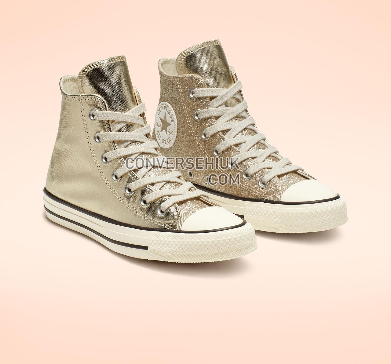 Converse Chuck Taylor All Star Shiny Metal High Top Light Gold/Egret/Black 564851C Shoes