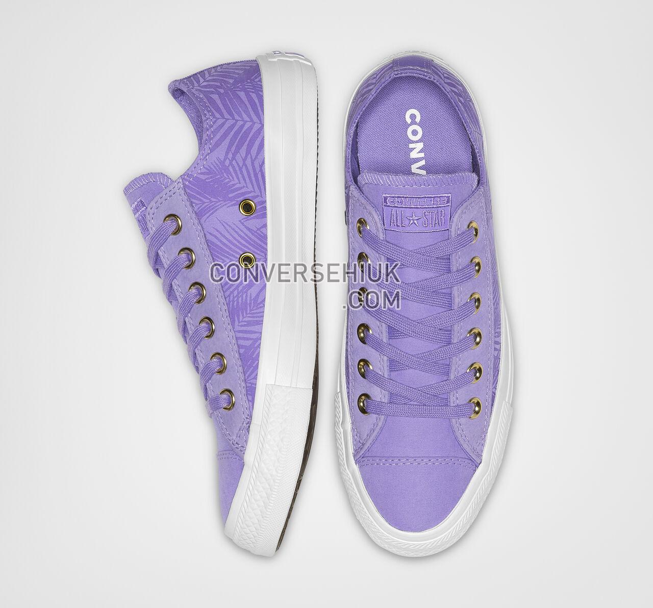 Converse Chuck Taylor All Star Summer Palms Low Top Wild Lilac/Antique Brass/White 564114F Shoes