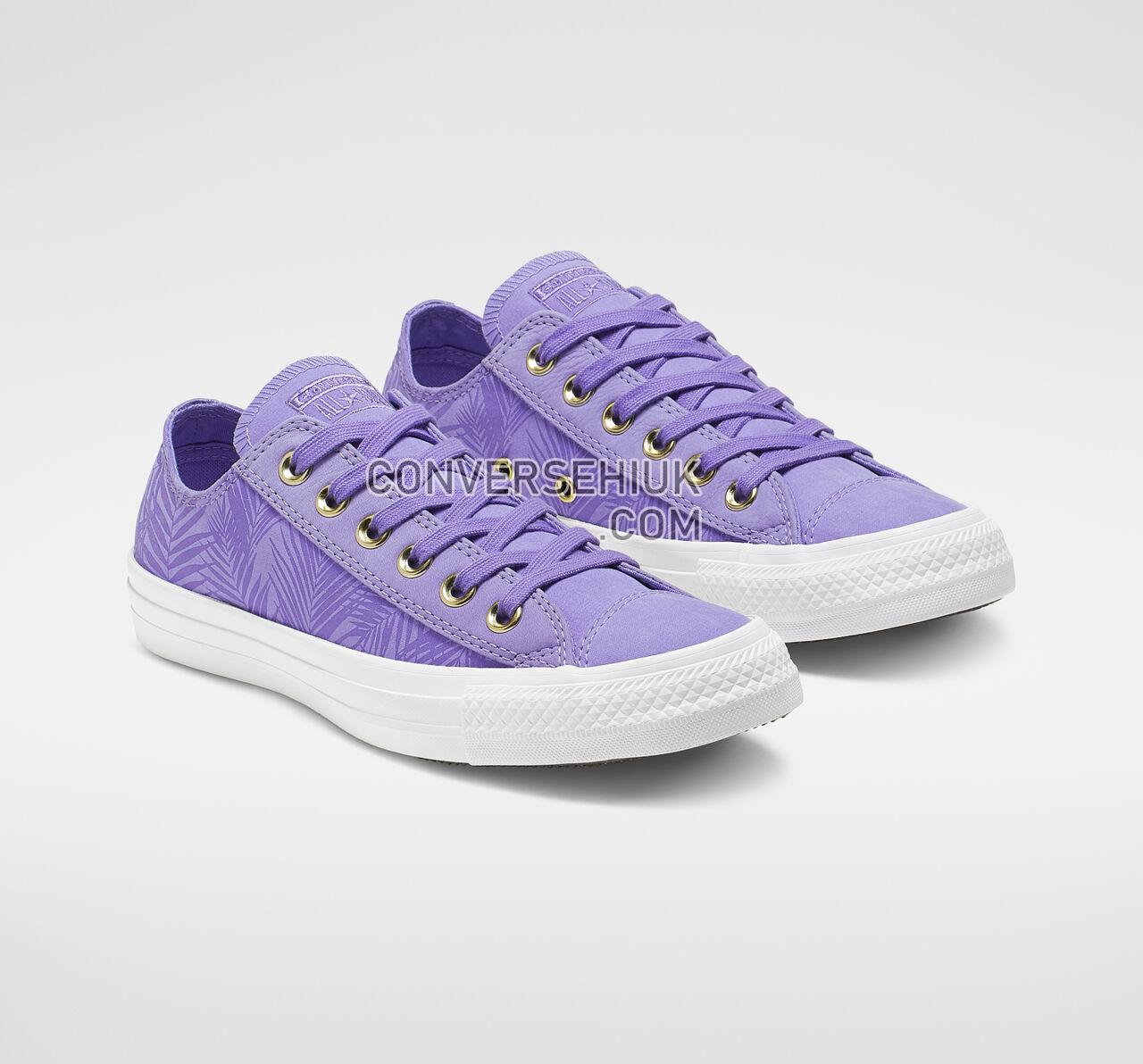 Converse Chuck Taylor All Star Summer Palms Low Top Wild Lilac/Antique Brass/White 564114F Shoes