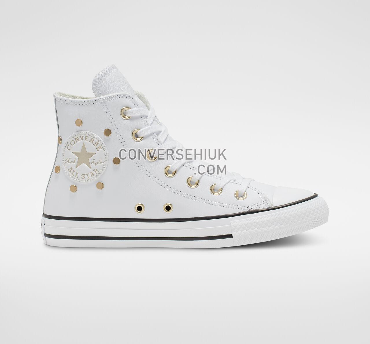 Converse Chuck Taylor All Star Studs High Top White/Light Gold/Black 565848C Shoes