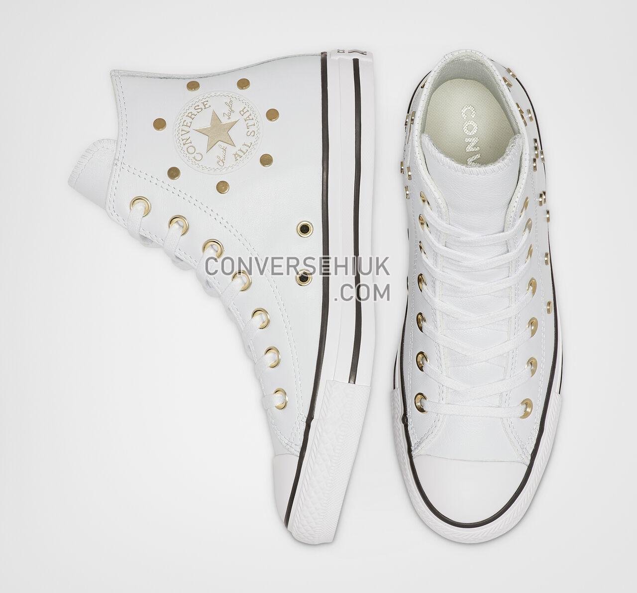 Converse Chuck Taylor All Star Studs High Top White/Light Gold/Black 565848C Shoes