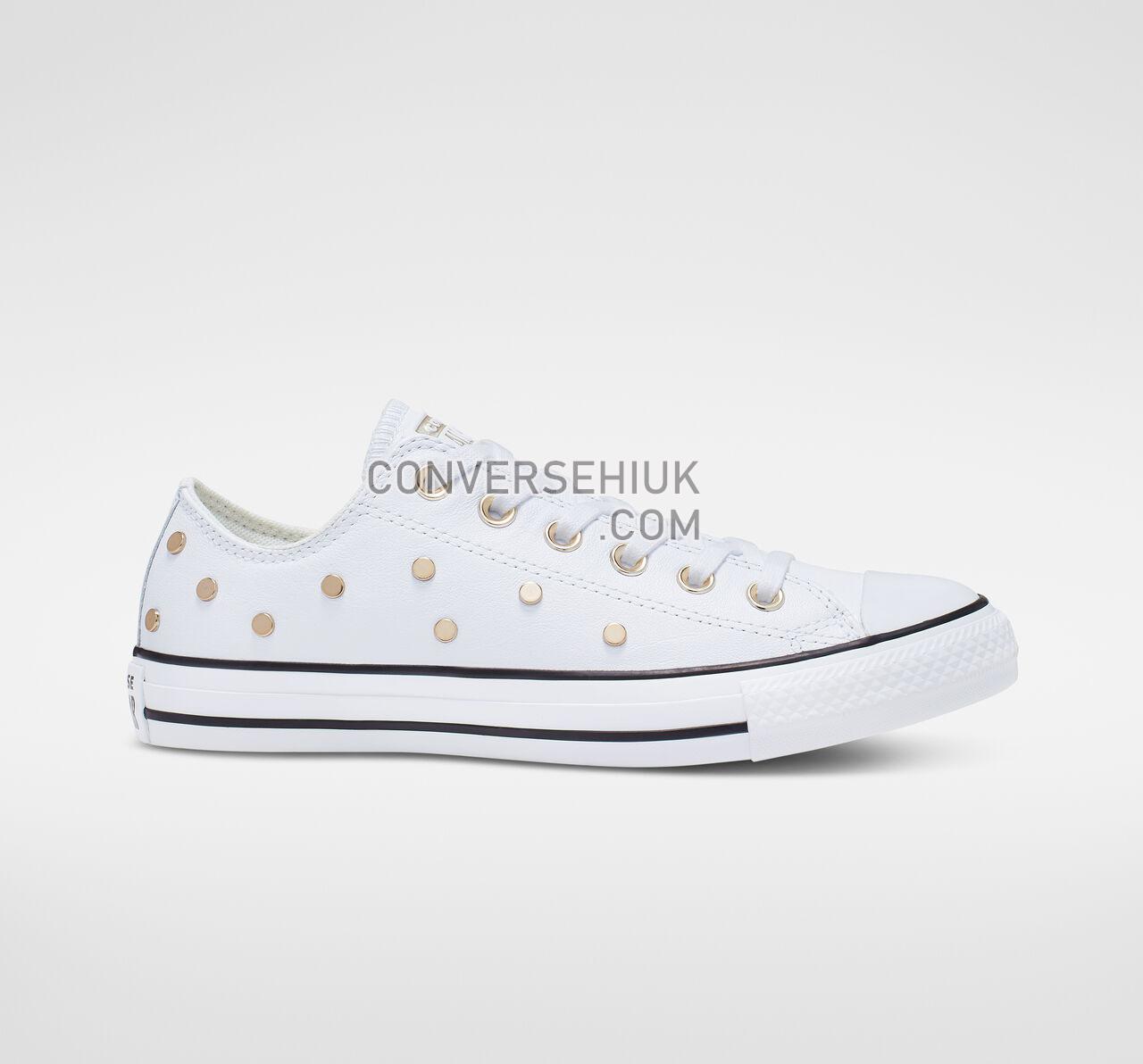 Converse Chuck Taylor All Star Studs Low Top White/Light Gold/Black 565850C Shoes