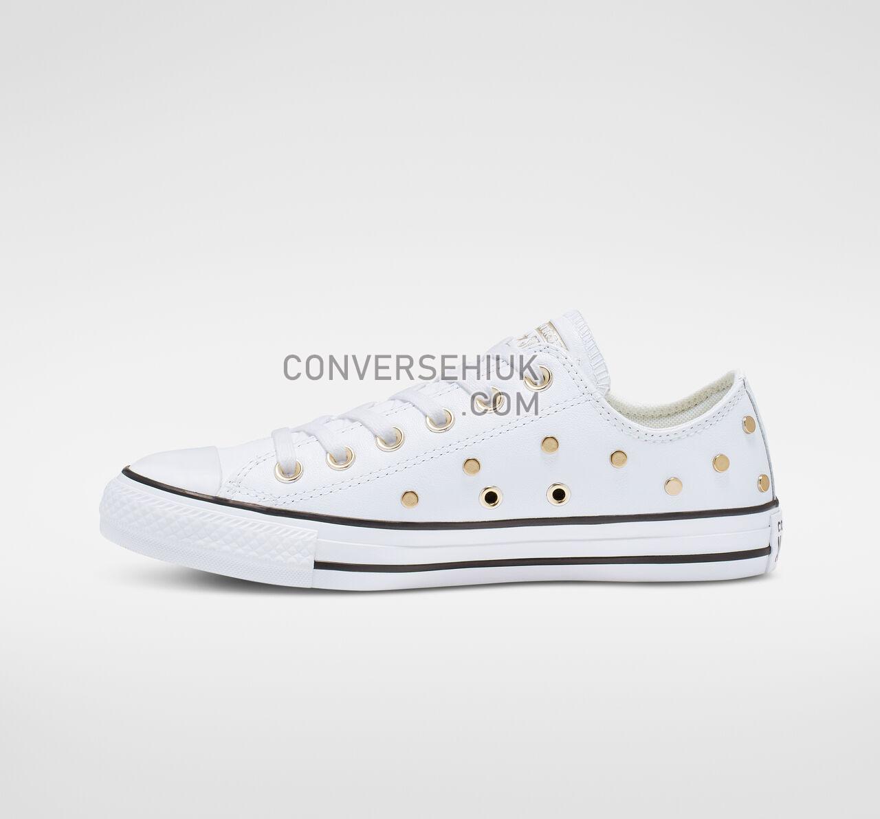 Converse Chuck Taylor All Star Studs Low Top White/Light Gold/Black 565850C Shoes