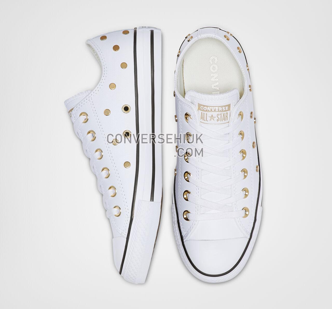 Converse Chuck Taylor All Star Studs Low Top White/Light Gold/Black 565850C Shoes