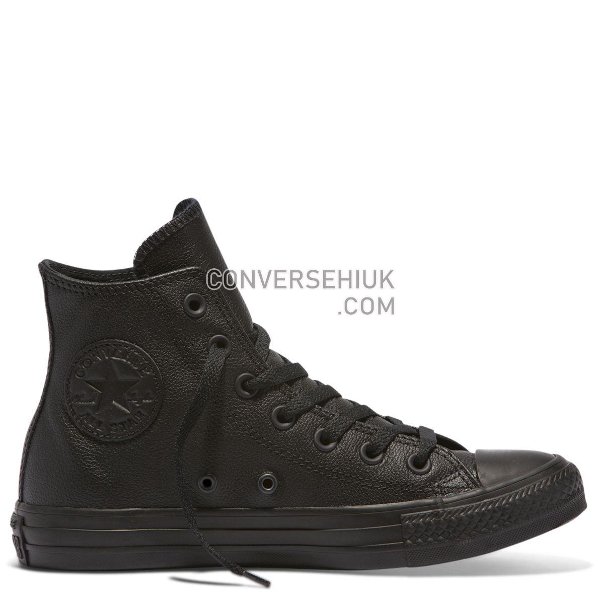 Converse Chuck Taylor All Star Leather High Top Black Mono Black Mono 135251 Shoes