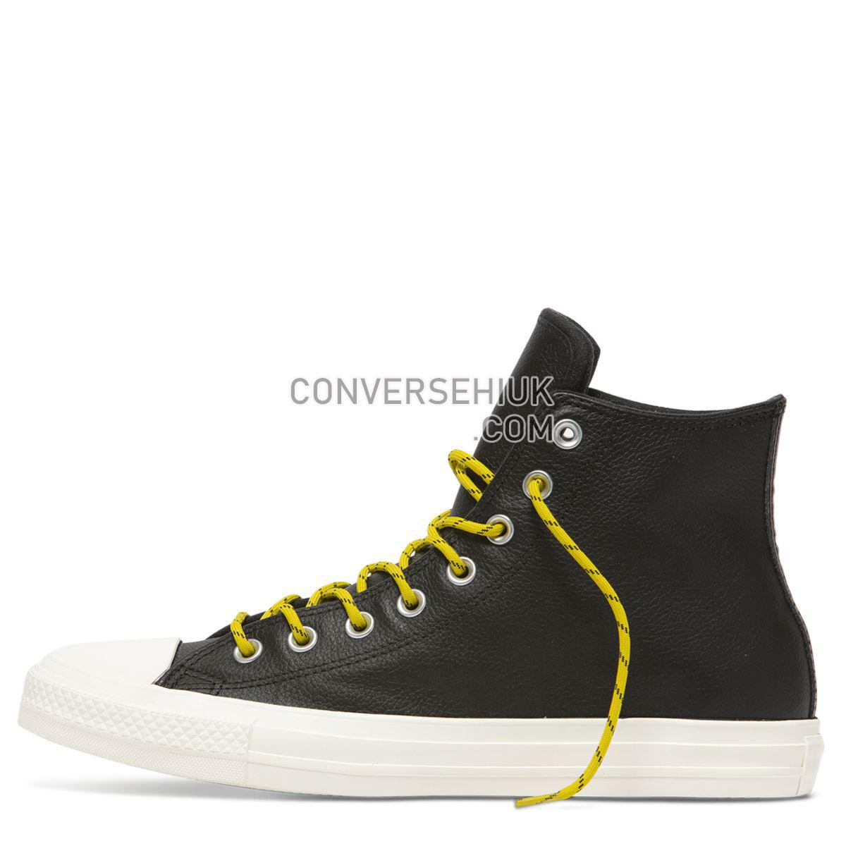 Converse Chuck Taylor All Star Limo Leather High Top Black Black/Bold Citron/Egret 163339 Shoes