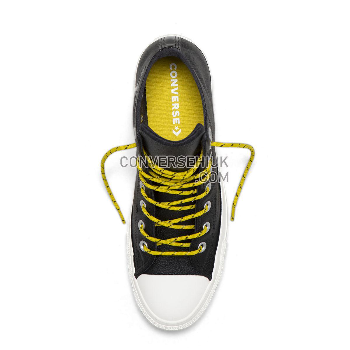 Converse Chuck Taylor All Star Limo Leather High Top Black Black/Bold Citron/Egret 163339 Shoes