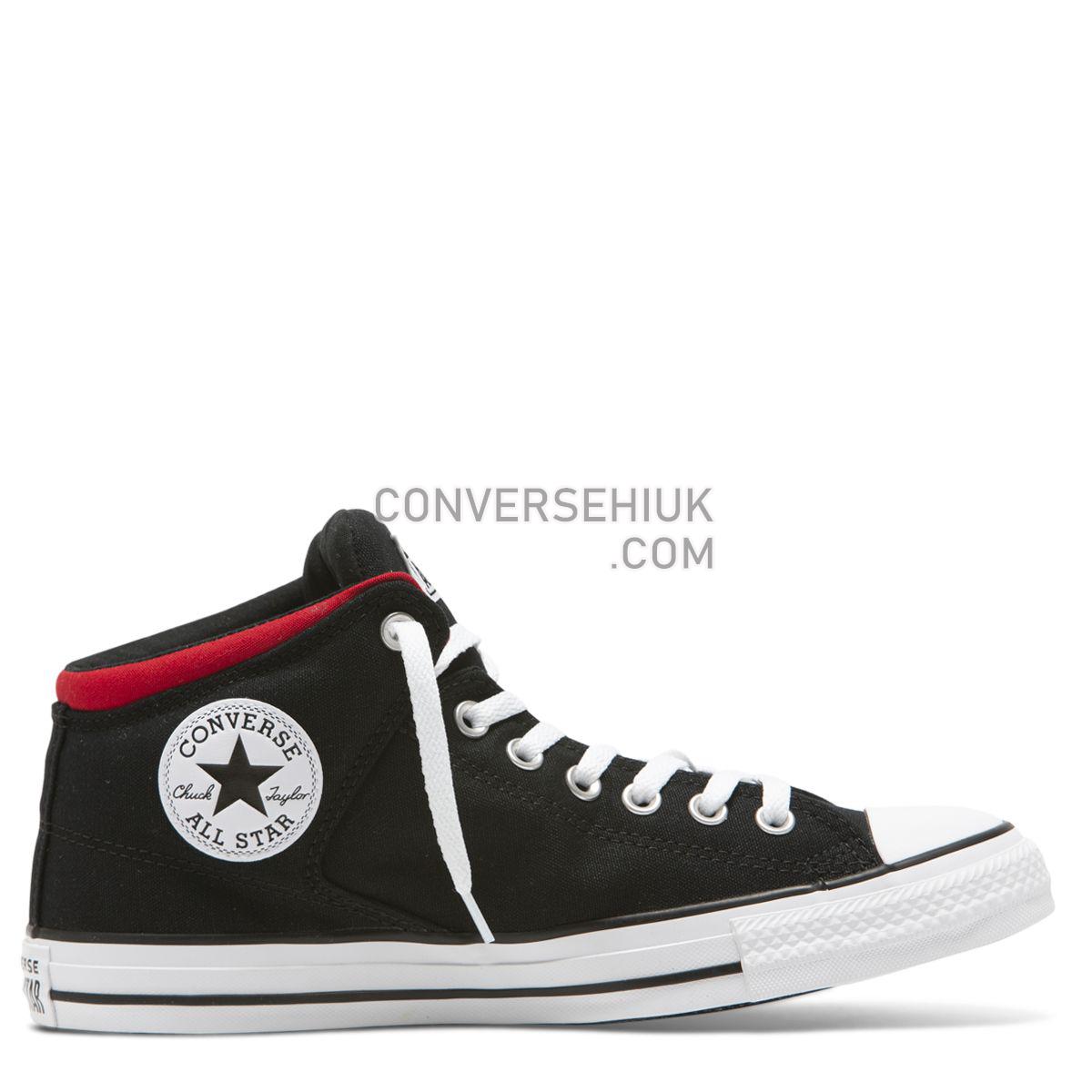 Converse Chuck Taylor All Star High Street Wordmark High Top Black Black/White/Enamel Red 165433 Shoes