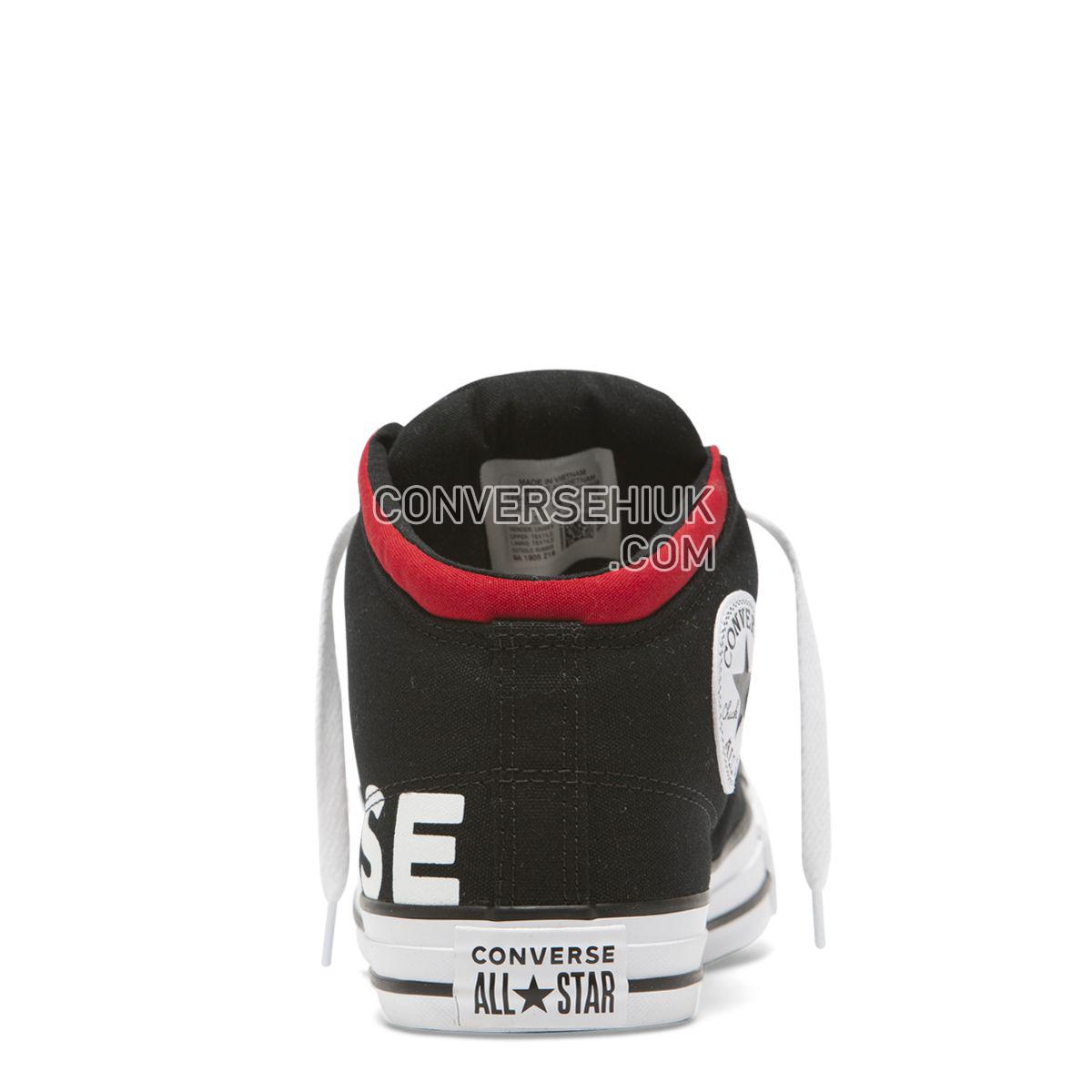 Converse Chuck Taylor All Star High Street Wordmark High Top Black Black/White/Enamel Red 165433 Shoes