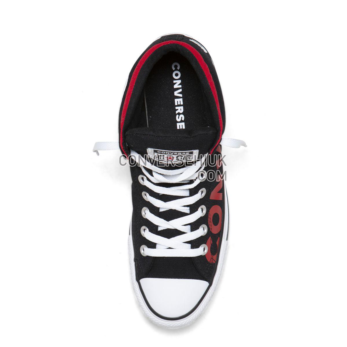 Converse Chuck Taylor All Star High Street Wordmark High Top Black Black/White/Enamel Red 165433 Shoes