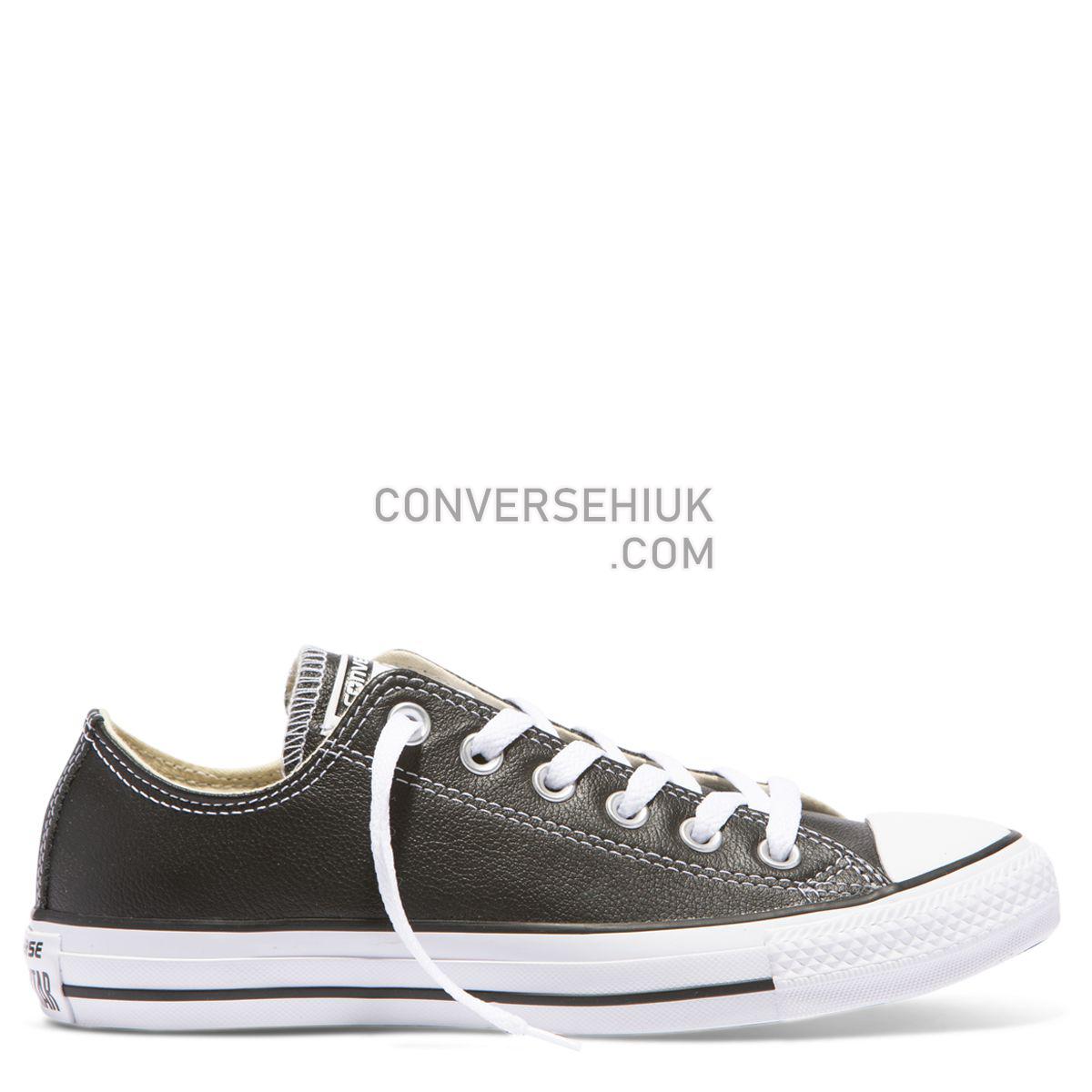 Converse Chuck Taylor All Star Leather Low Top Black Black 132174 Shoes