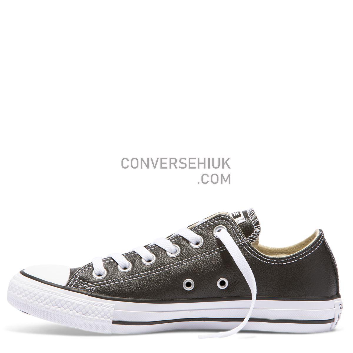 Converse Chuck Taylor All Star Leather Low Top Black Black 132174 Shoes