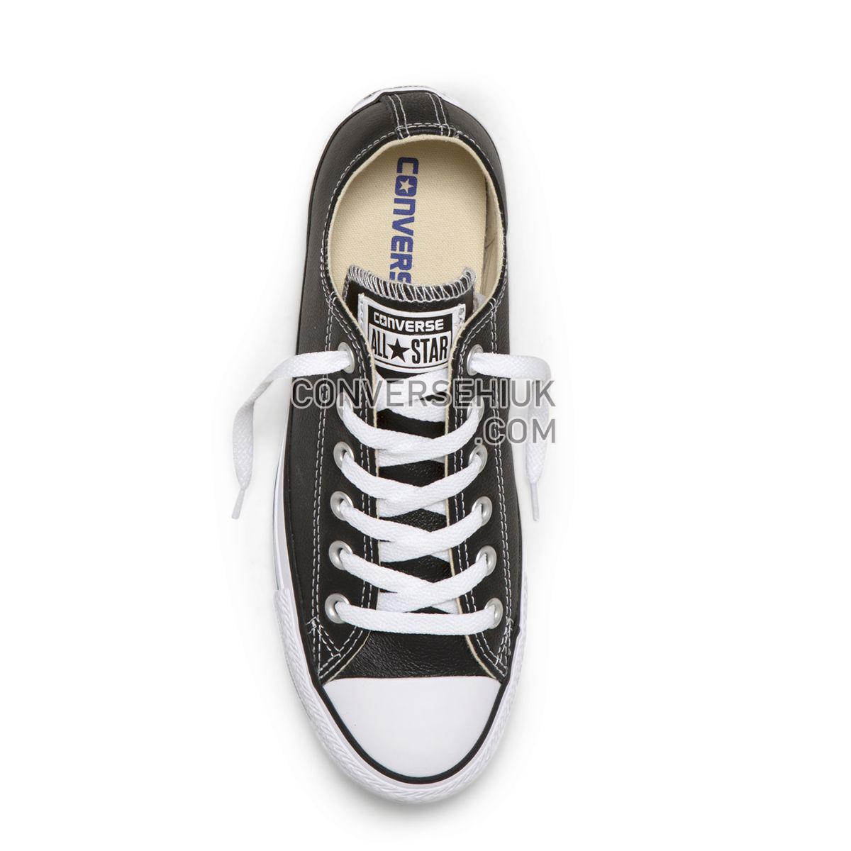 Converse Chuck Taylor All Star Leather Low Top Black Black 132174 Shoes