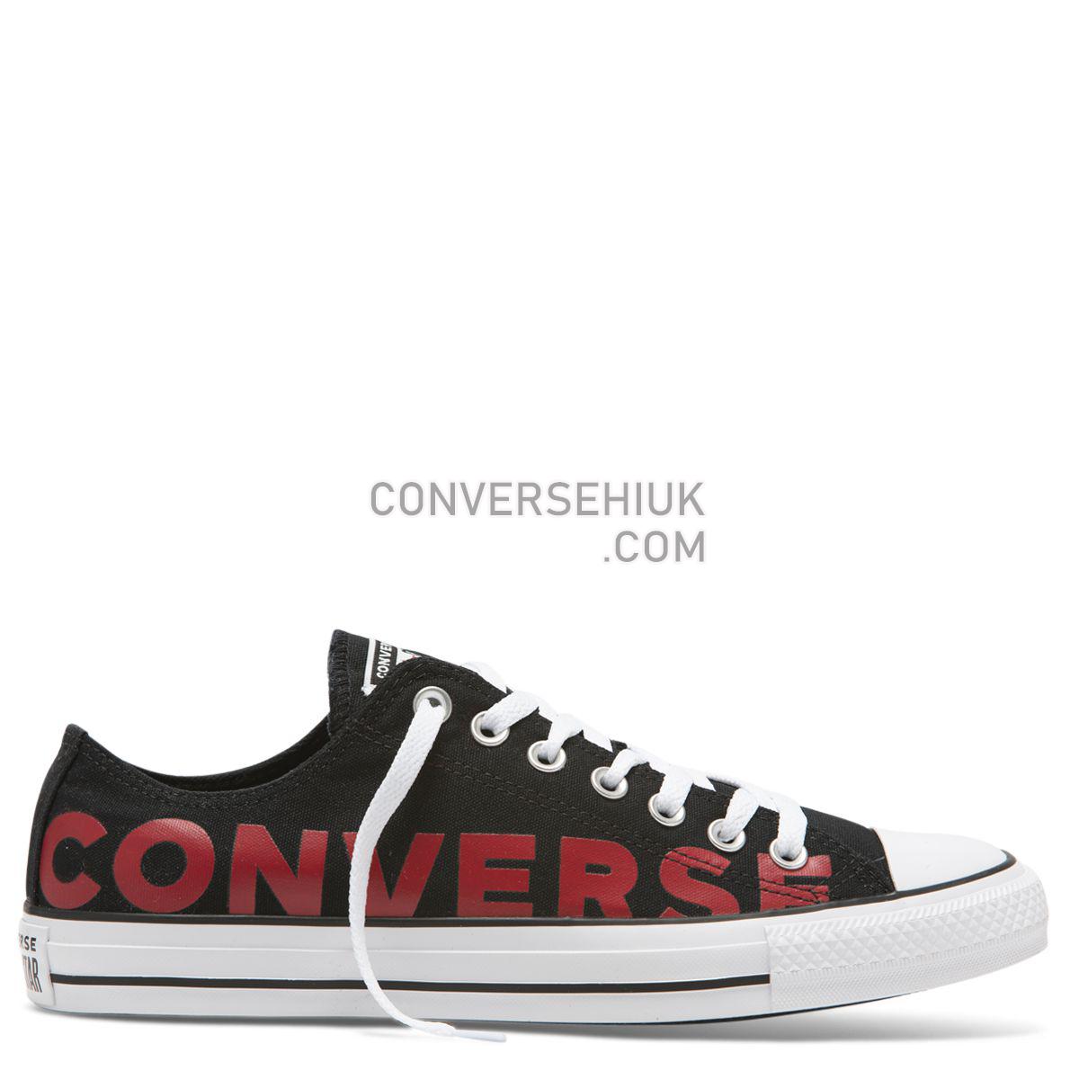 Converse Chuck Taylor All Star Wordmark Low Top Black Black/Enamel Red/White 165430 Shoes