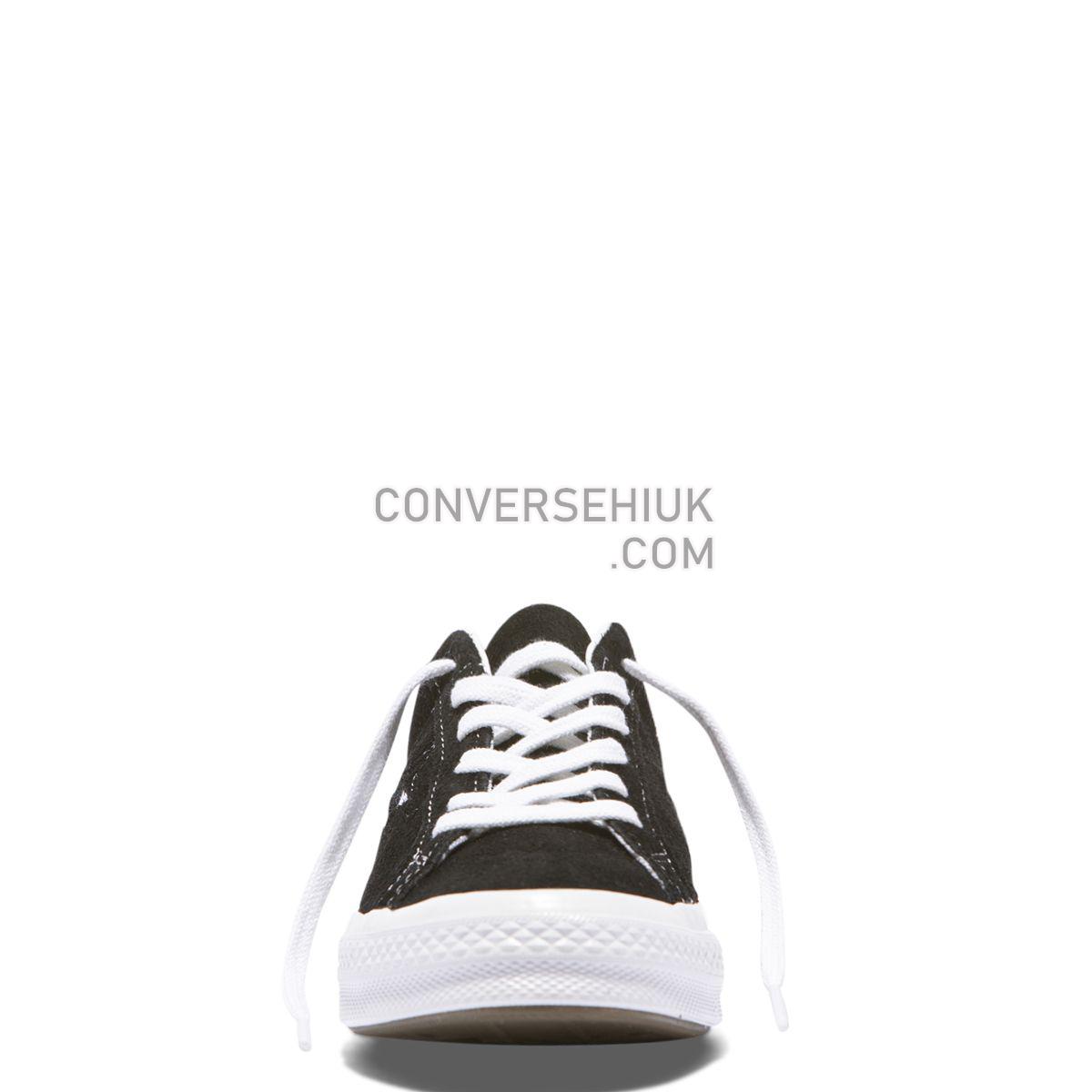 Converse One Star Premium Suede Low Top Black Black/White 158369 Shoes