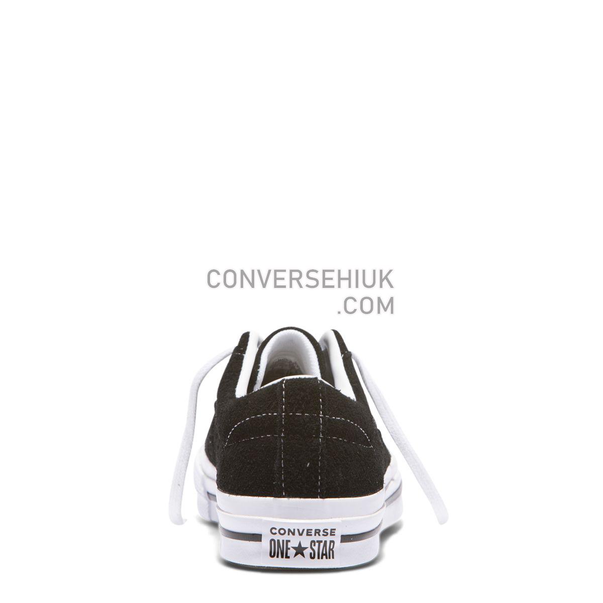 Converse One Star Premium Suede Low Top Black Black/White 158369 Shoes