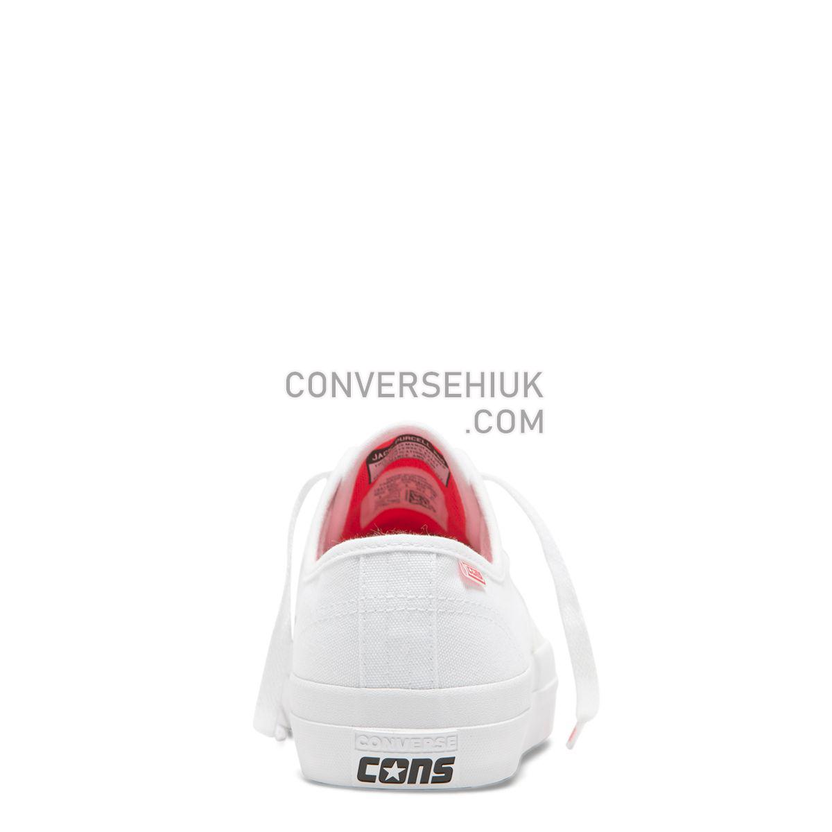 Converse Jack Purcell Pro OP Low Top White White/Racer Pink/White 164162 Shoes