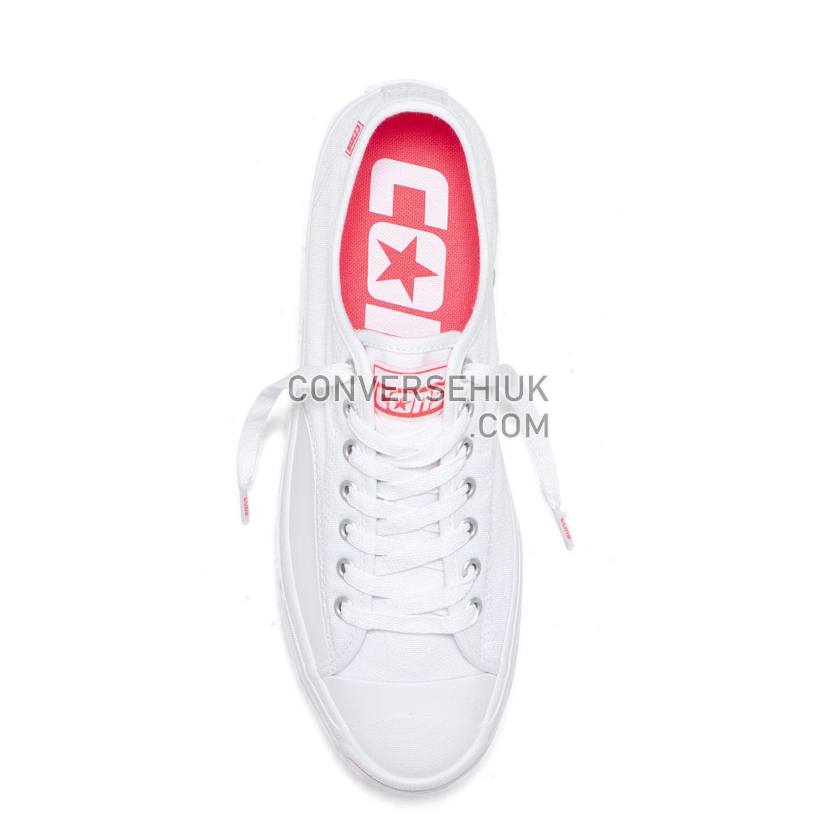 Converse Jack Purcell Pro OP Low Top White White/Racer Pink/White 164162 Shoes