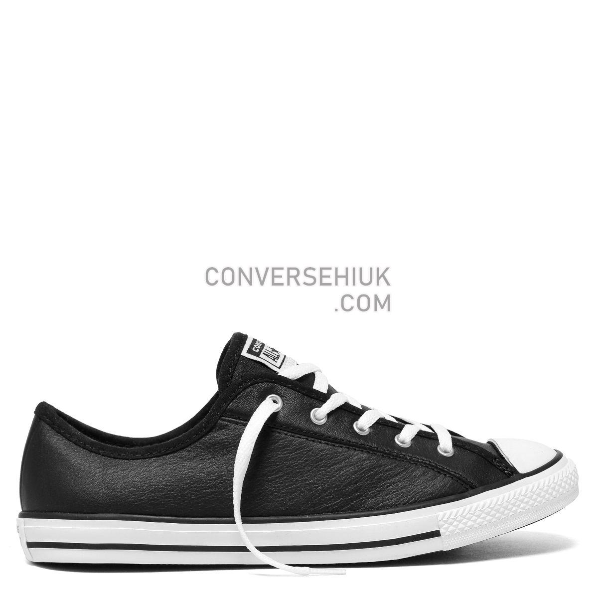 Converse Chuck Taylor All Star Dainty Leather Low Top Black Black/White/White 564985 Shoes