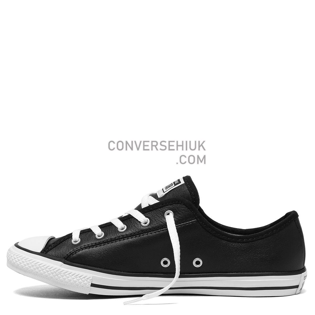 Converse Chuck Taylor All Star Dainty Leather Low Top Black Black/White/White 564985 Shoes