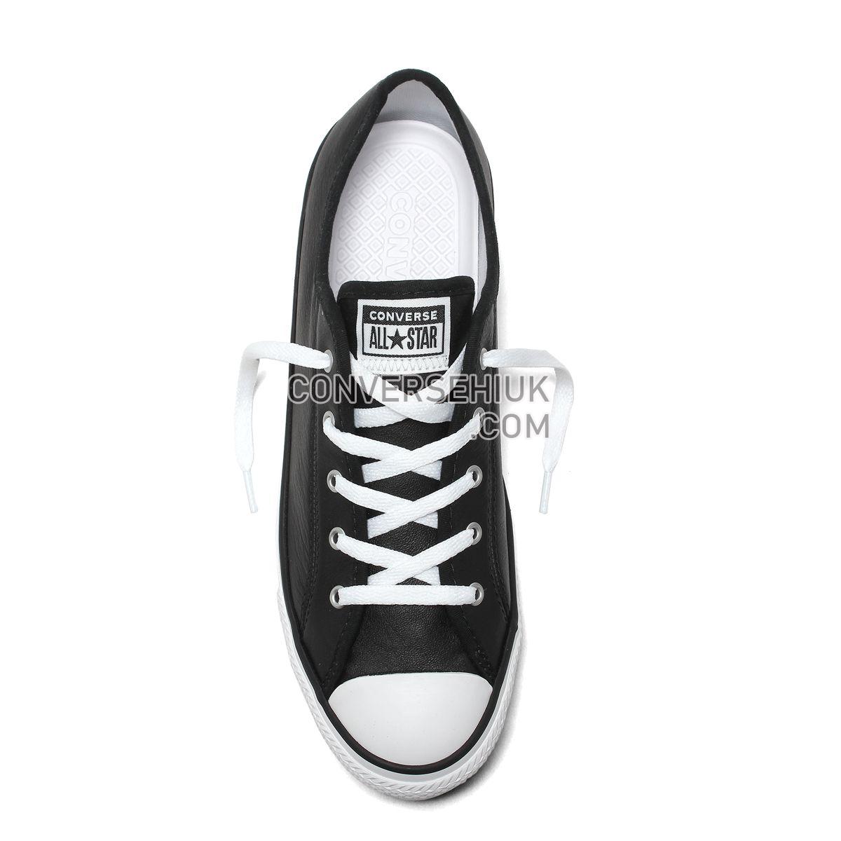 Converse Chuck Taylor All Star Dainty Leather Low Top Black Black/White/White 564985 Shoes