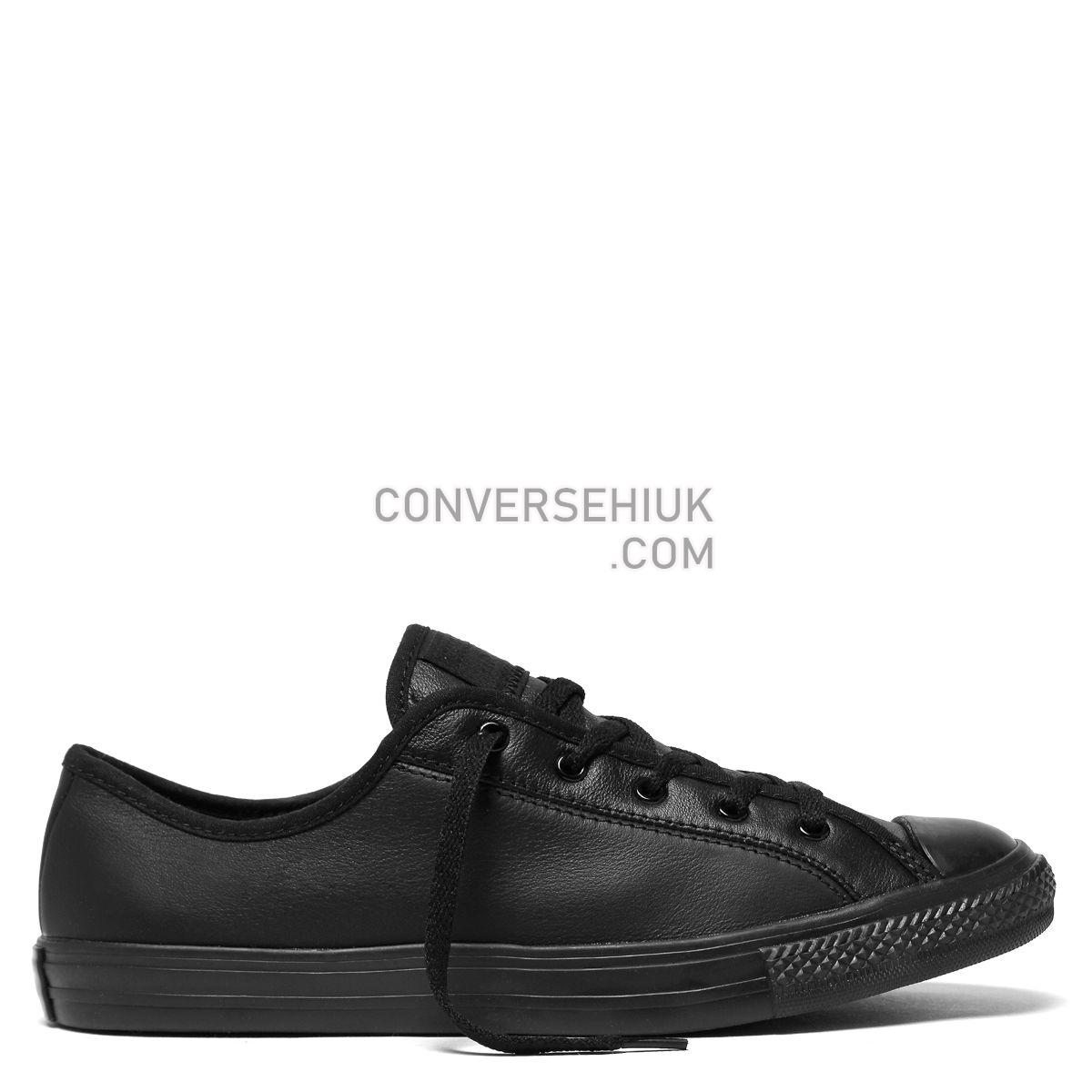 Converse Chuck Taylor All Star Dainty Leather Low Top Black Mono Black/Black/Black 564986 Shoes