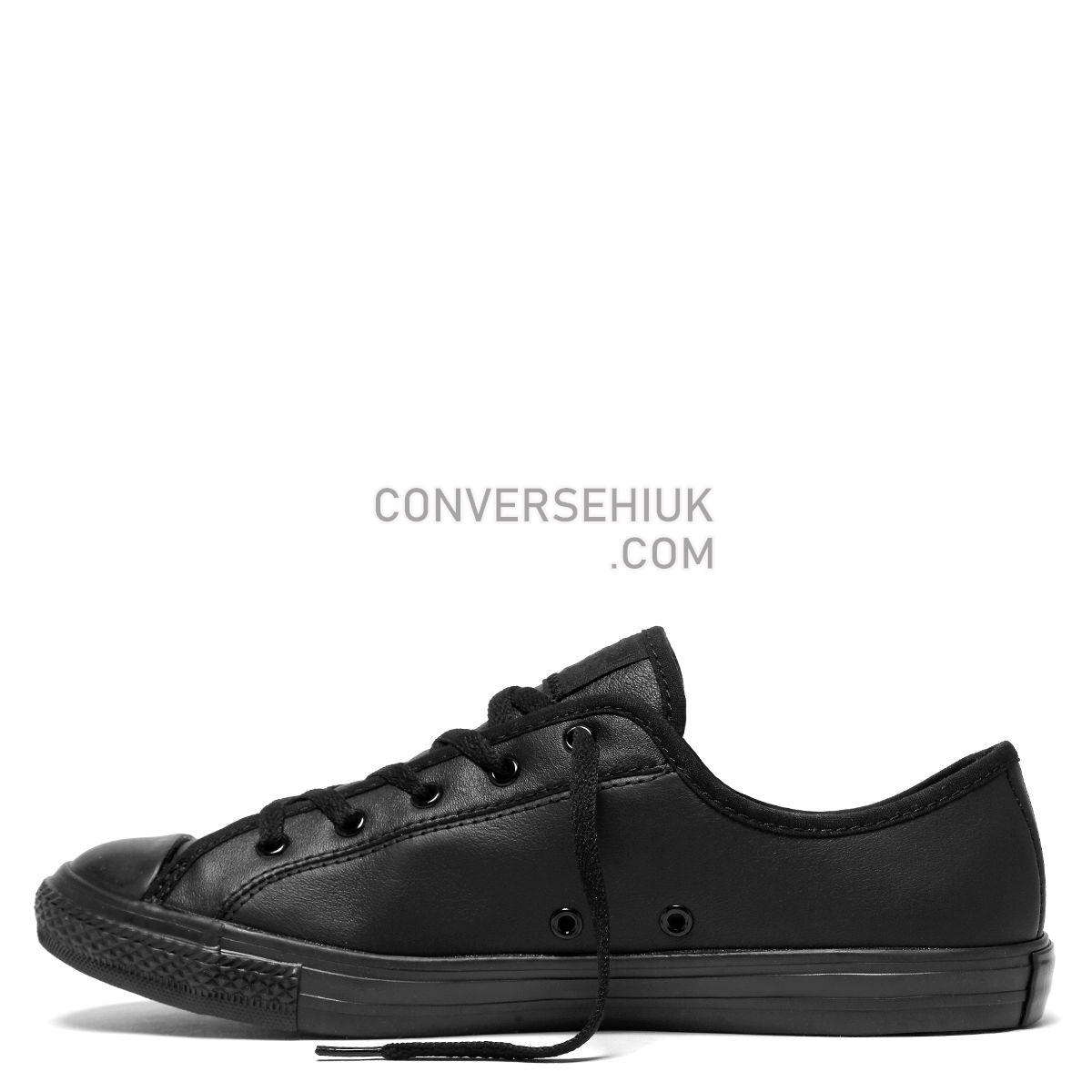 Converse Chuck Taylor All Star Dainty Leather Low Top Black Mono Black/Black/Black 564986 Shoes