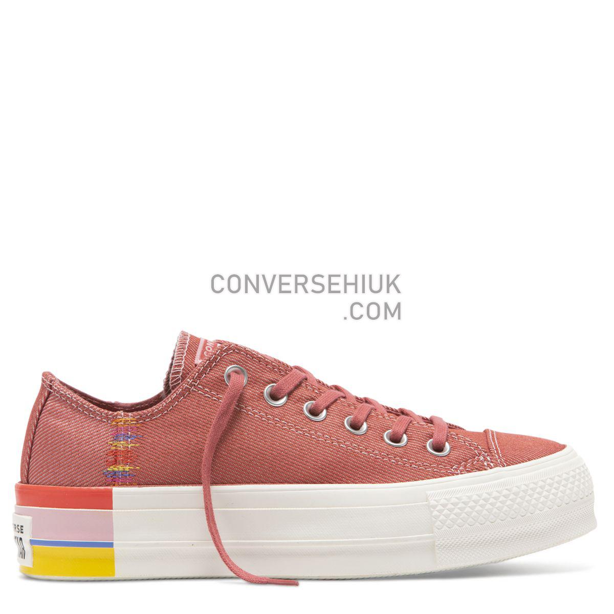 Converse Chuck Taylor All Star Rainbow Lift Low Top Coastal Pink Coastal Pink/Light Redwood/Vintage White 564995 Shoes