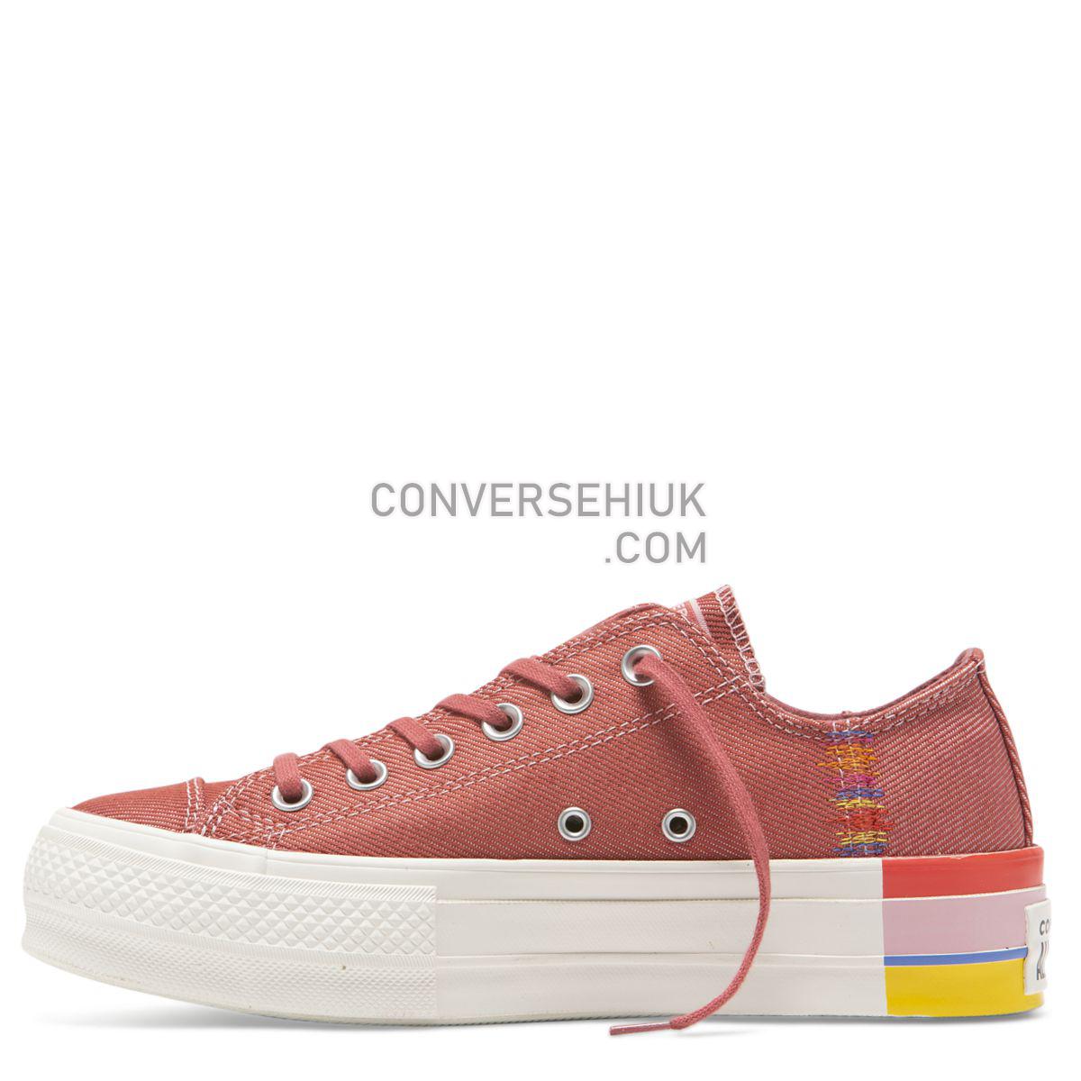 Converse Chuck Taylor All Star Rainbow Lift Low Top Coastal Pink Coastal Pink/Light Redwood/Vintage White 564995 Shoes