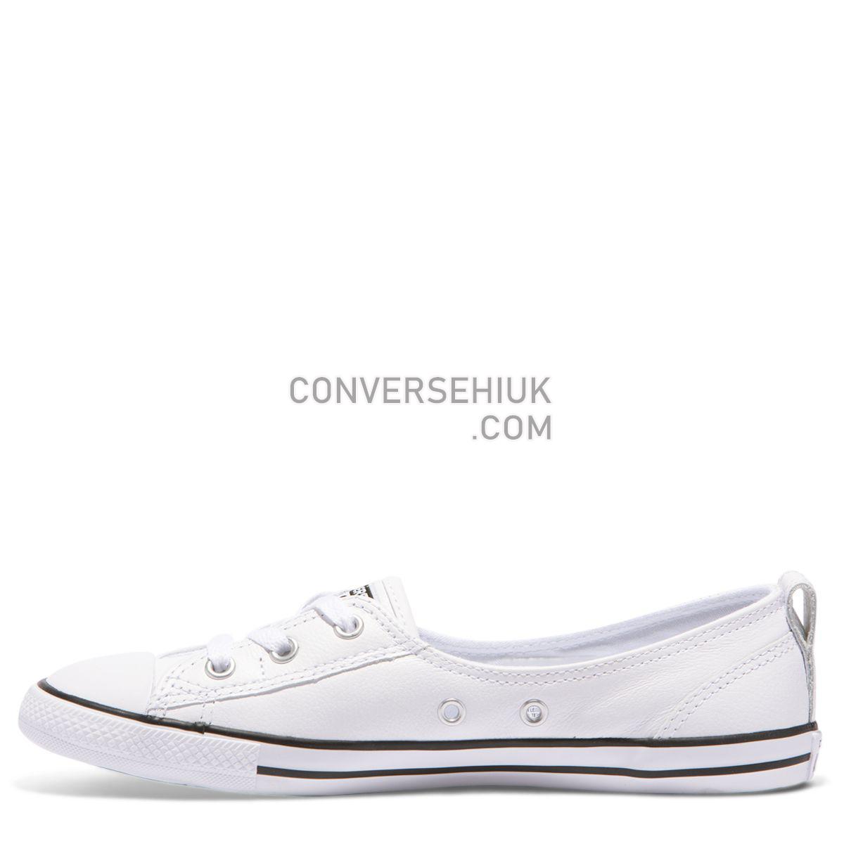 Converse Chuck Taylor All Star Dainty Ballet Leather Slip White White/Black/White 549617 Shoes