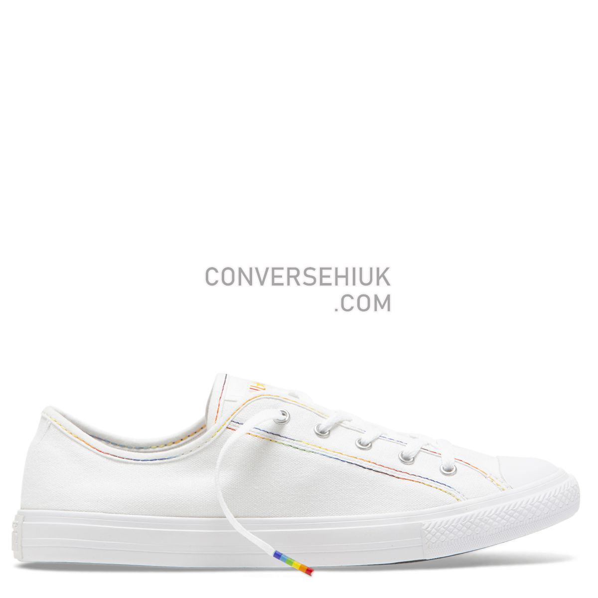 Converse Chuck Taylor All Star Dainty Rainbow Low Top White White/Yellow/White 564979 Shoes