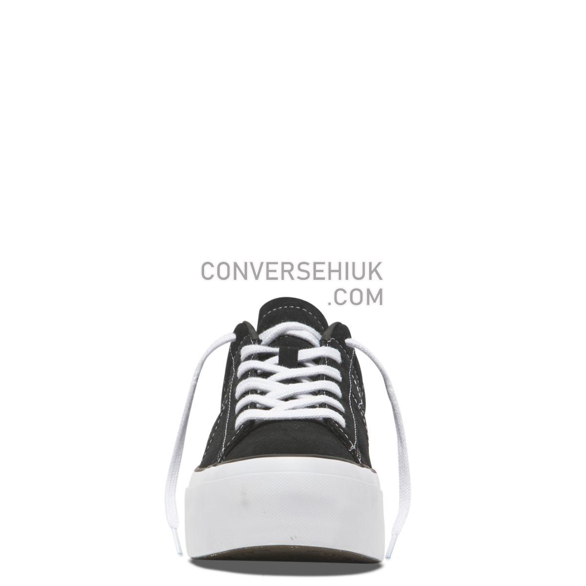 Converse One Star Platform Low Top Black Black/Black/White 563869 Shoes