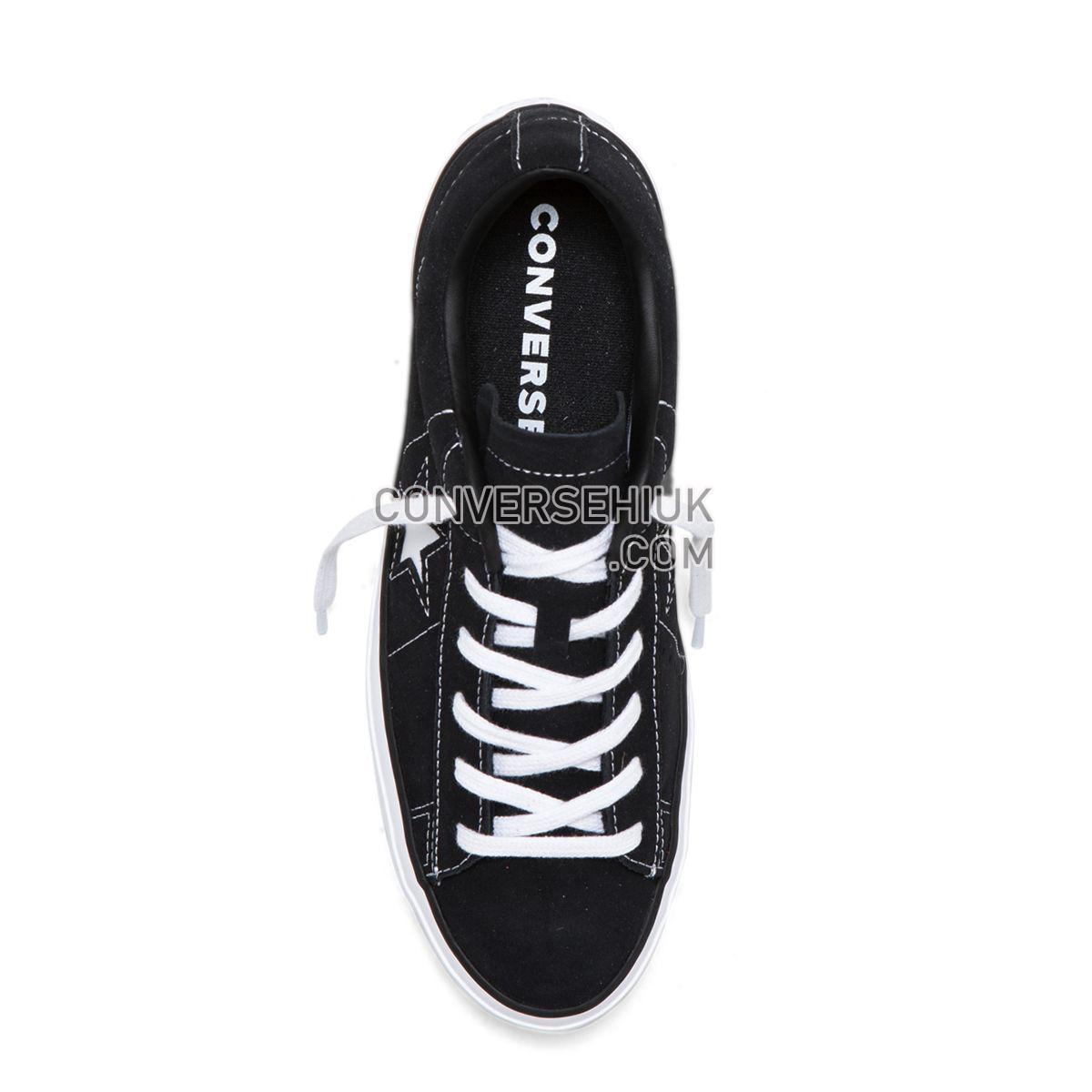 Converse One Star Platform Low Top Black Black/Black/White 563869 Shoes