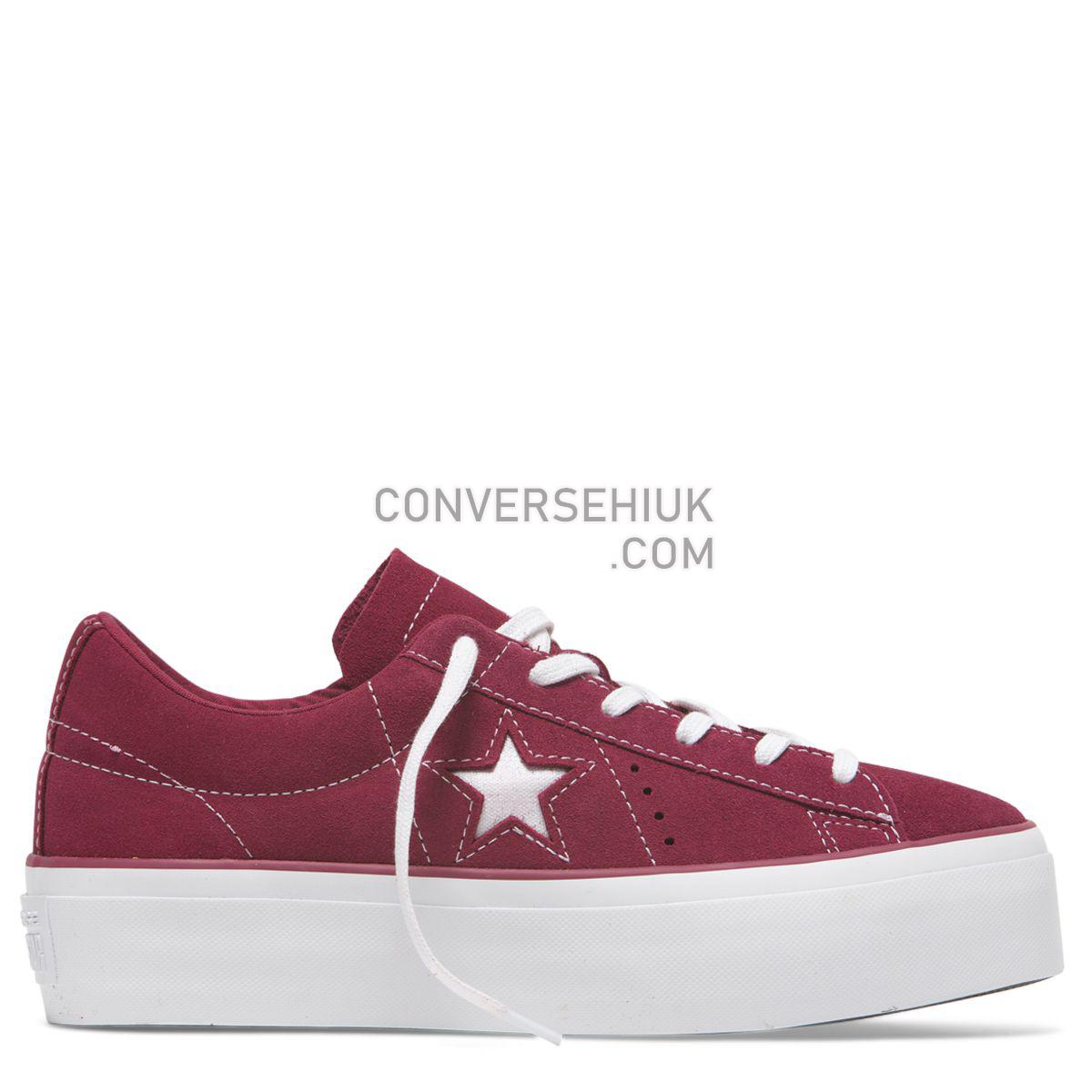 Converse One Star Platform Low Top Field Rhubarb Rhubarb/White/White 563488 Shoes