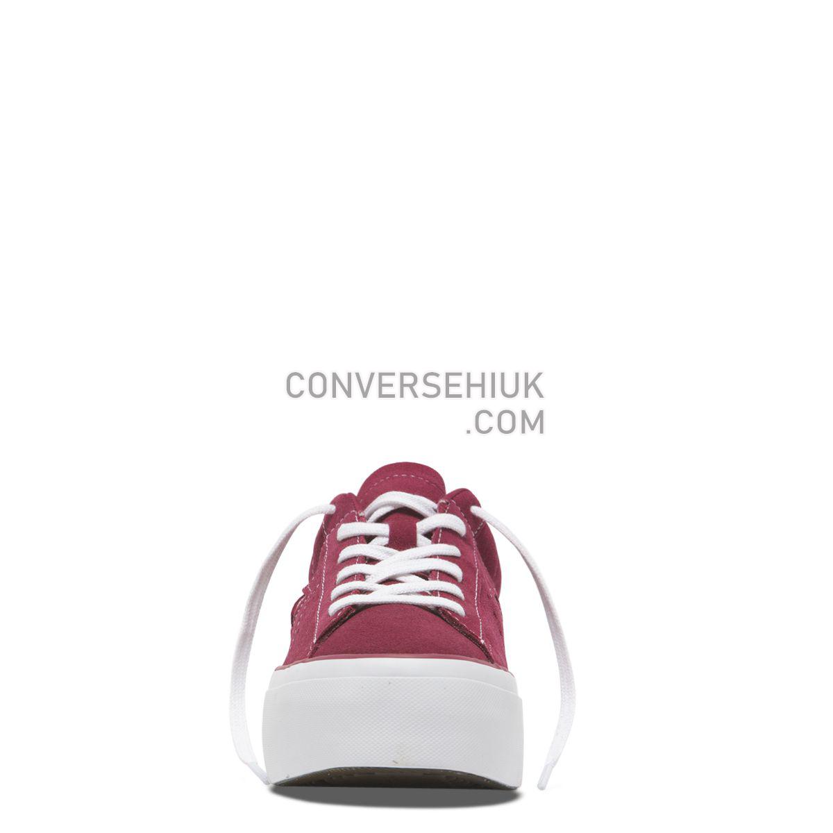 Converse One Star Platform Low Top Field Rhubarb Rhubarb/White/White 563488 Shoes