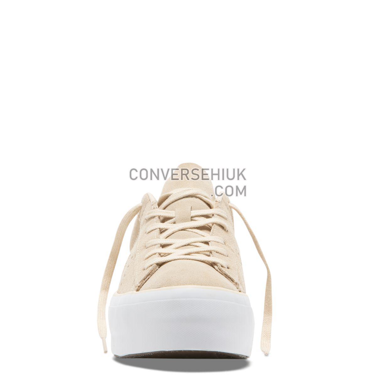 Converse One Star Seasonal Suede Platform Low Top Light Bisque Light Bisque/White/White 565377 Shoes