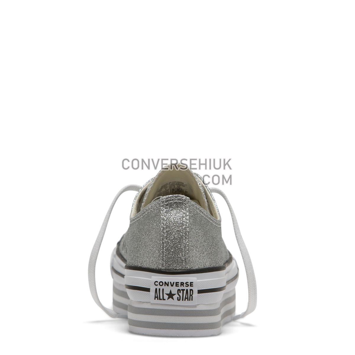 Converse Chuck Taylor All Star Shiny Metal Platform Low Top Silver Silver/Wolf Grey/White 564878 Shoes