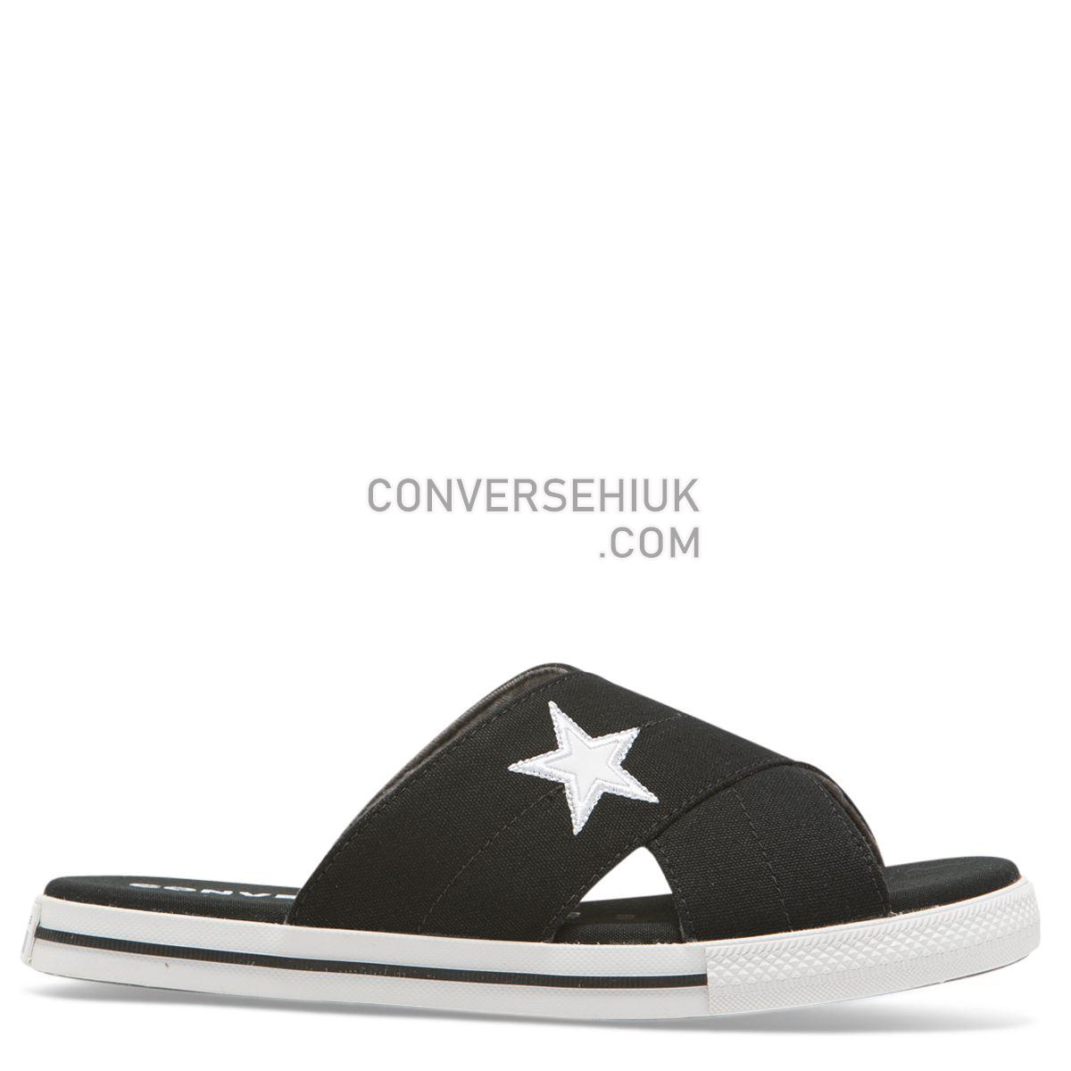 Converse One Star Slide Slip Black Black/White/White 565527 Shoes