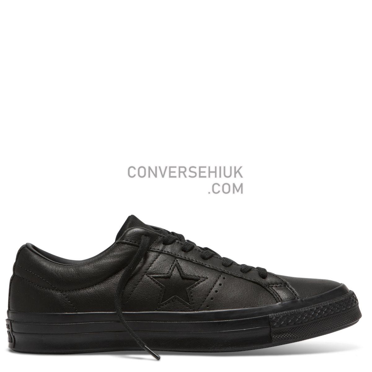 Converse One Star Leather Low Top Black Black/Black/Black 163110 Shoes