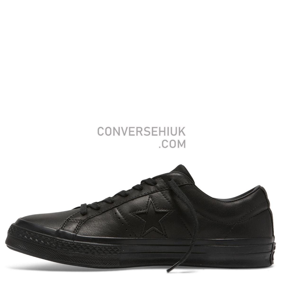 Converse One Star Leather Low Top Black Black/Black/Black 163110 Shoes