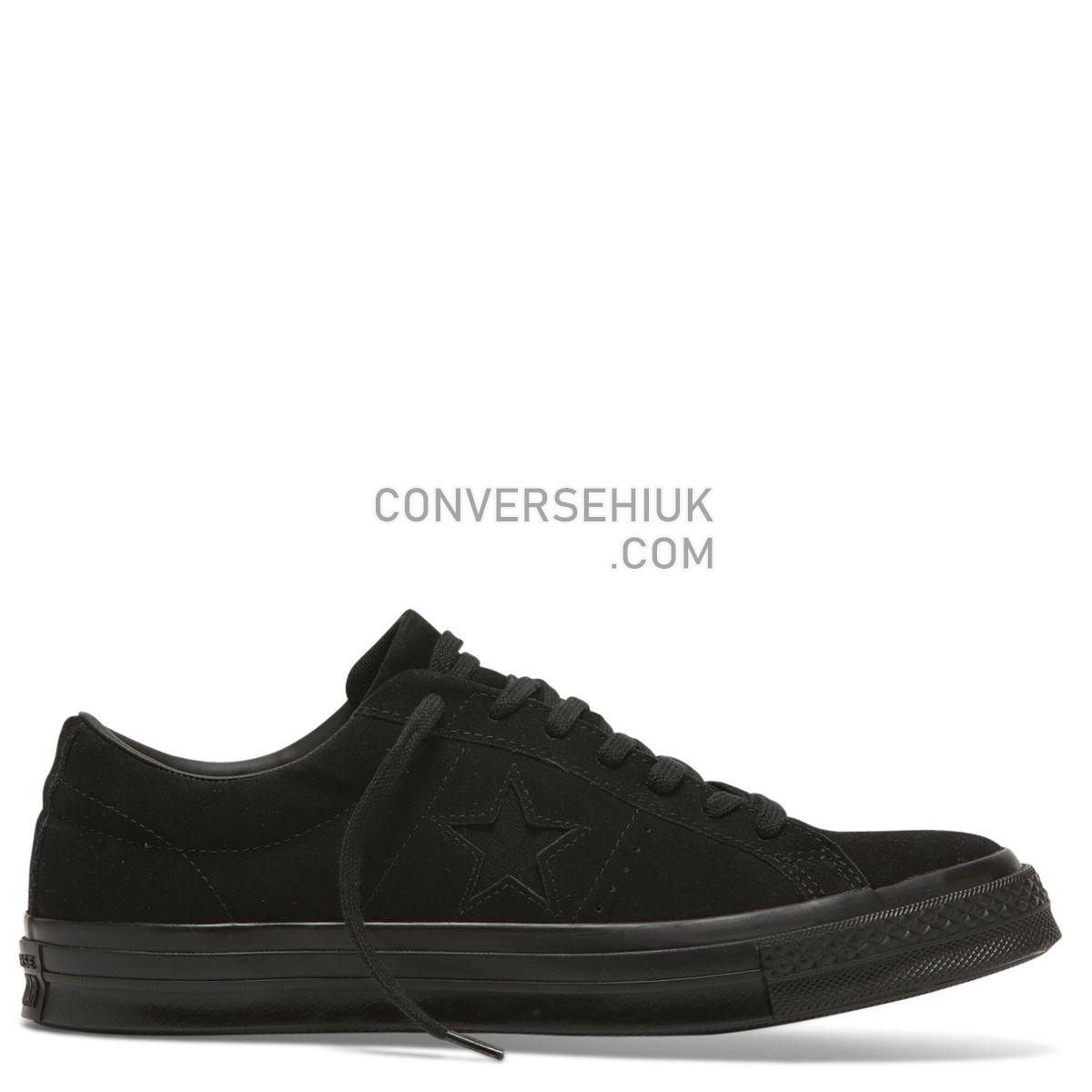 Converse One Star Suede Low Top Black Mono Black/Black/Black 162950 Shoes